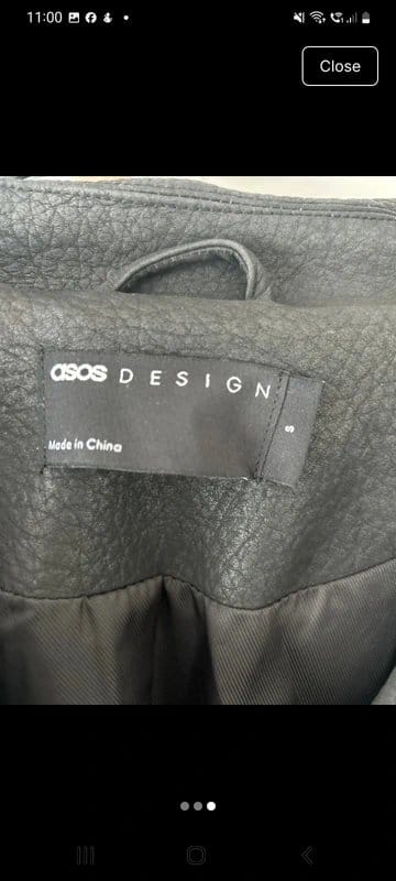 ASOS Design Black Oversized Leather Look Biker Jacket