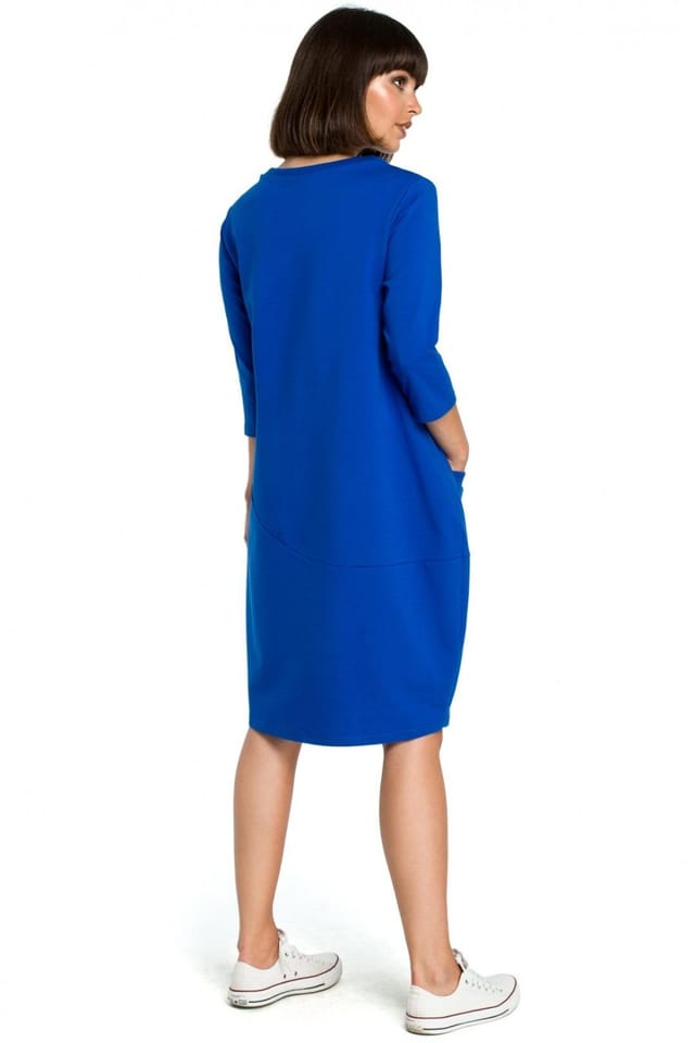 Love Lace Love Lace Women's Comfort Knit Dress Tunic With Side Pockets in Blue - 2