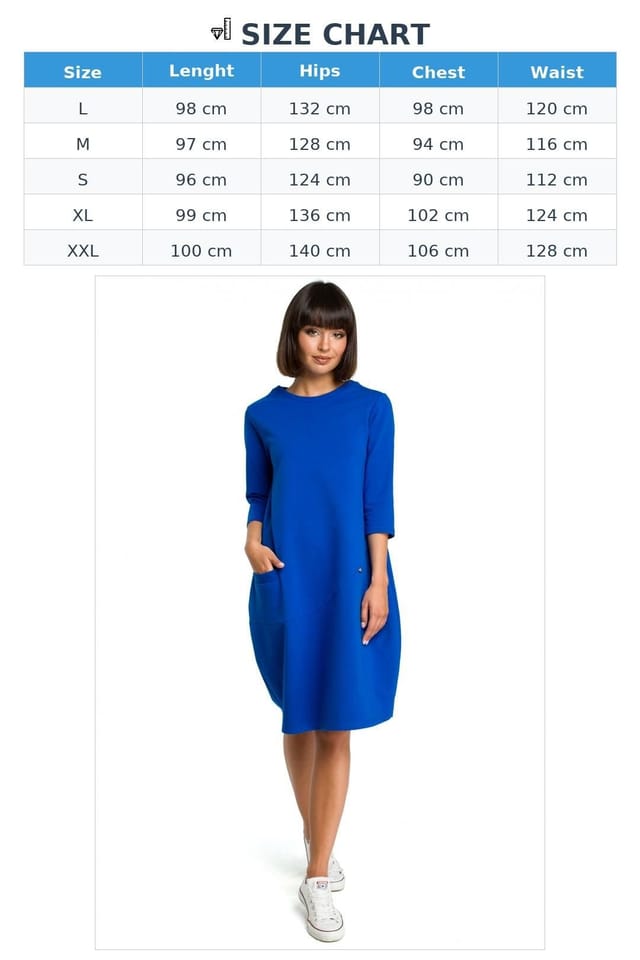 Love Lace Love Lace Women's Comfort Knit Dress Tunic With Side Pockets in Blue - 3