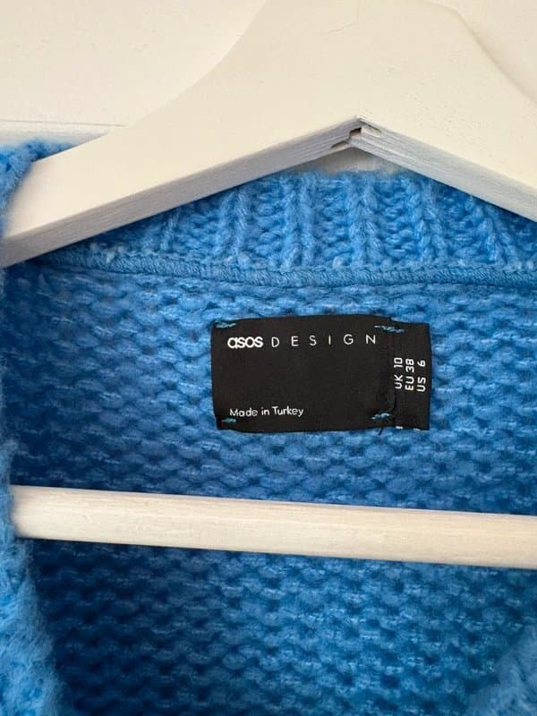 ASOS Design Chunky knit bright blue jumper