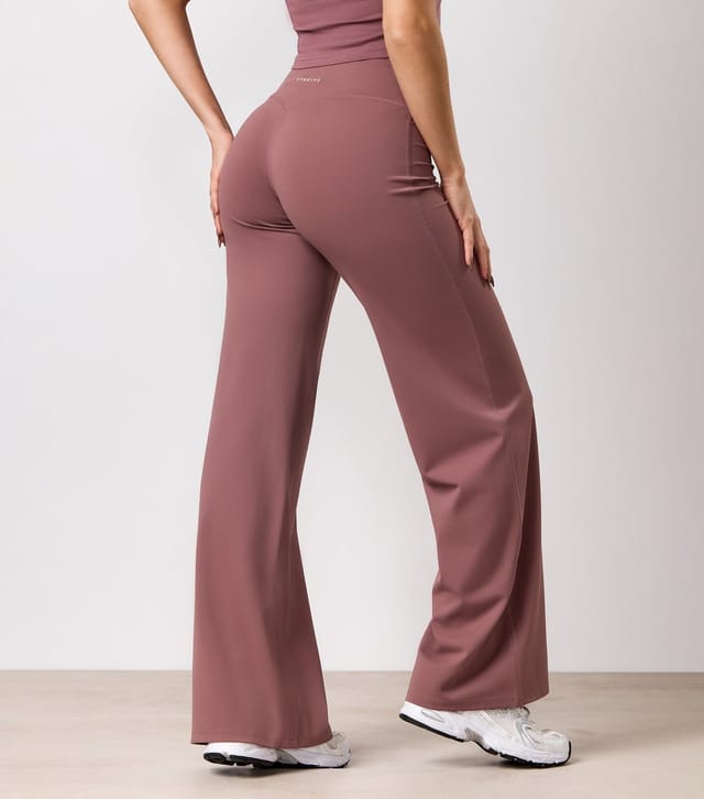 Gym King Women's Brown 365 Straight Leg Yoga Pants Gym King New Look - 3