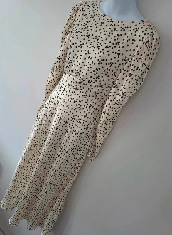 Ghost Ghost London Rosaleen Afterglow Spot viscose midaxi dress UK size XS brand new with tags