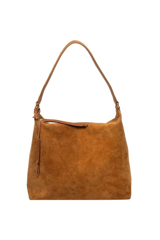 Cultured London Cultured London Women's 'Camille' Suede Shoulder Bag in Tan - 2