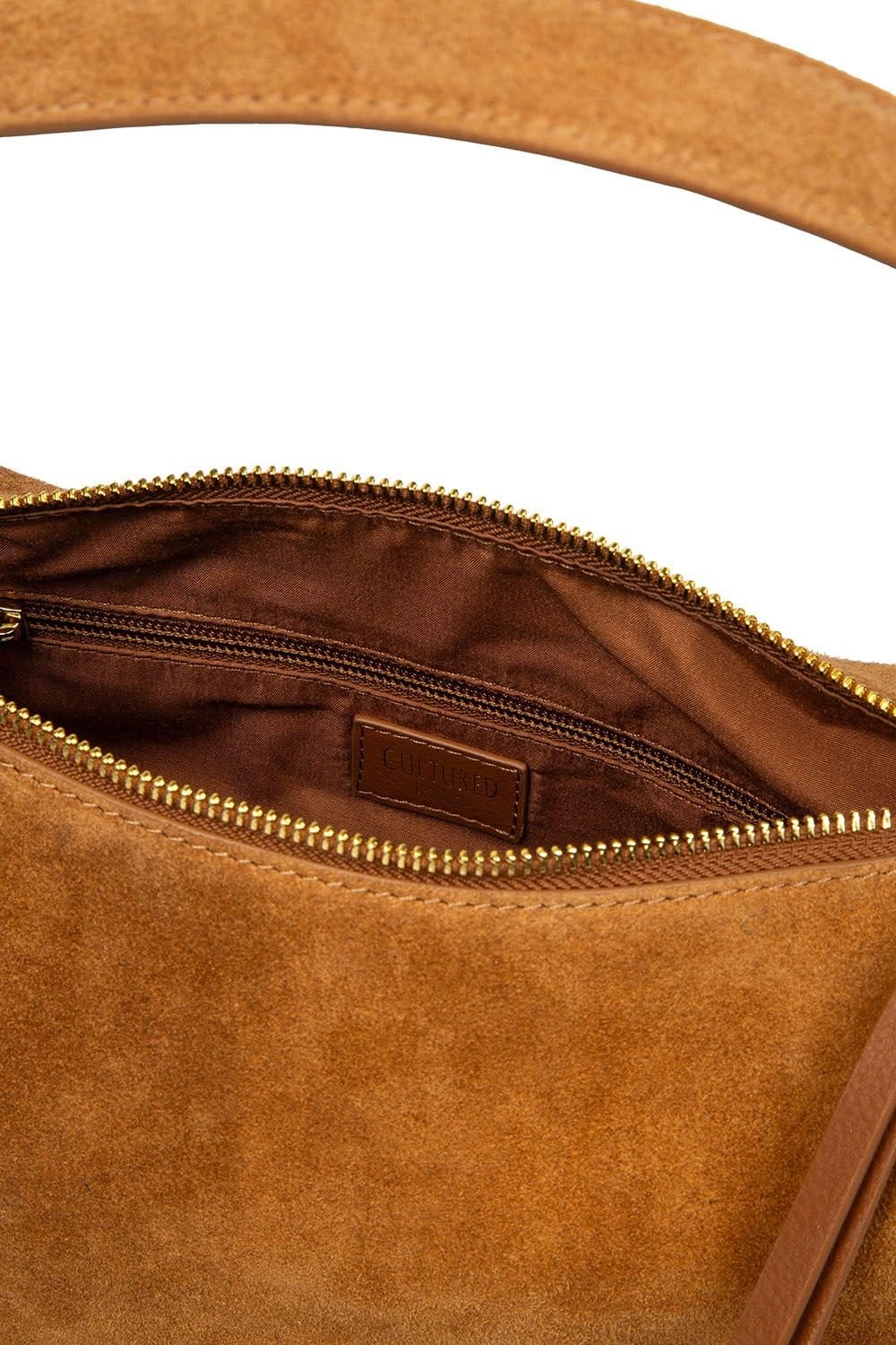 Cultured London Cultured London Women's 'Camille' Suede Shoulder Bag in Tan - 4