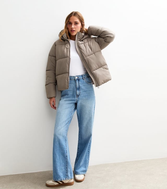 New Look Women's Mink Hooded Cropped Puffer Jacket New Look - 2