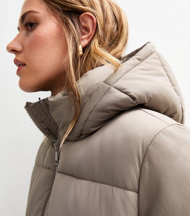 New Look Women's Mink Hooded Cropped Puffer Jacket New Look - 3