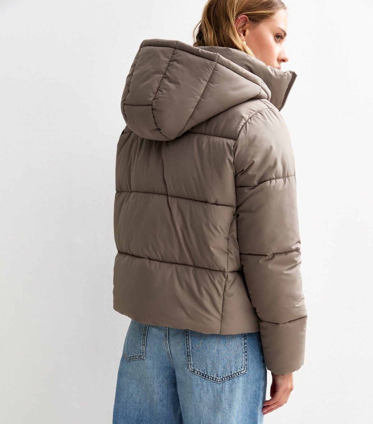 New Look Women's Mink Hooded Cropped Puffer Jacket New Look - 4