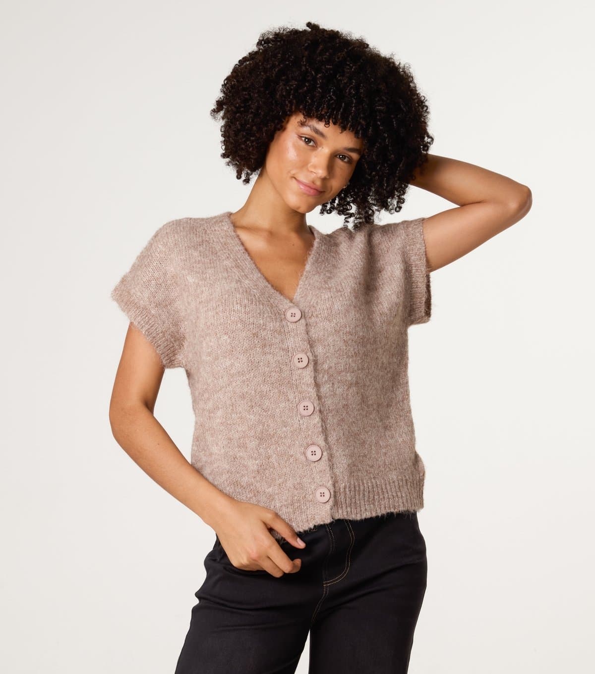 Blue Vanilla Women's Light Brown Knitted Cardigan Blue Vanilla New Look