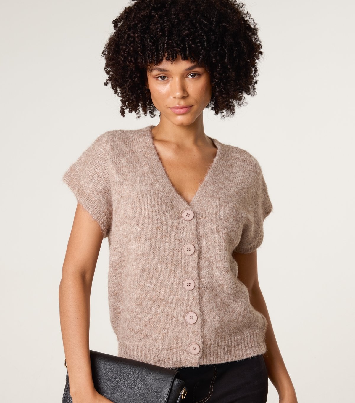 Blue Vanilla Women's Light Brown Knitted Cardigan Blue Vanilla New Look - 3