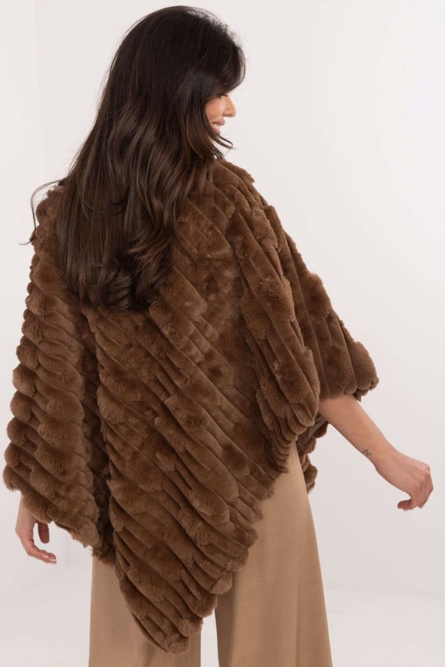 Love Lace Love Lace Women's Everyday Textured Polyester Lined Poncho Style 203197 in Brown - 3