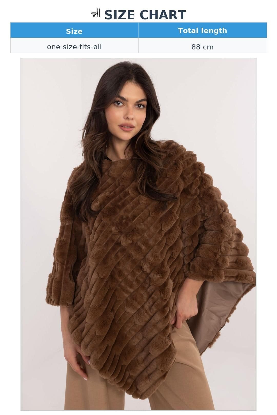 Love Lace Love Lace Women's Everyday Textured Polyester Lined Poncho Style 203197 in Brown - 4