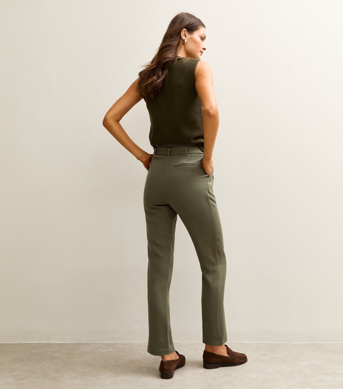 New Look Women's Tall Khaki Paperbag Waist Trousers New Look - 4