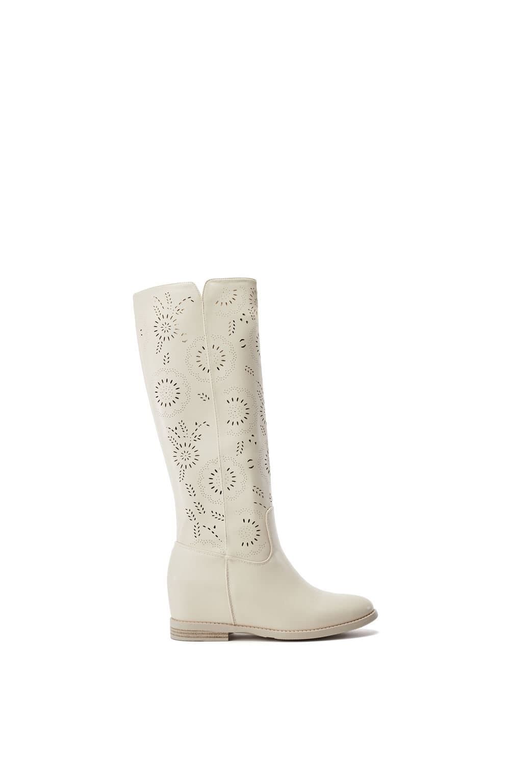 Moda In Pelle Moda In Pelle Beige Porvair Biker Boots