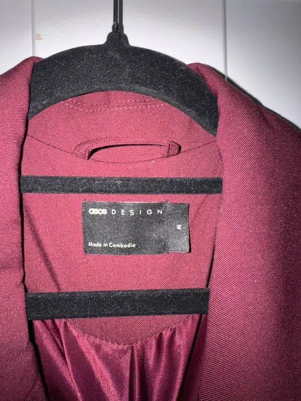 ASOS Design ASOS Burgundy Blazer
