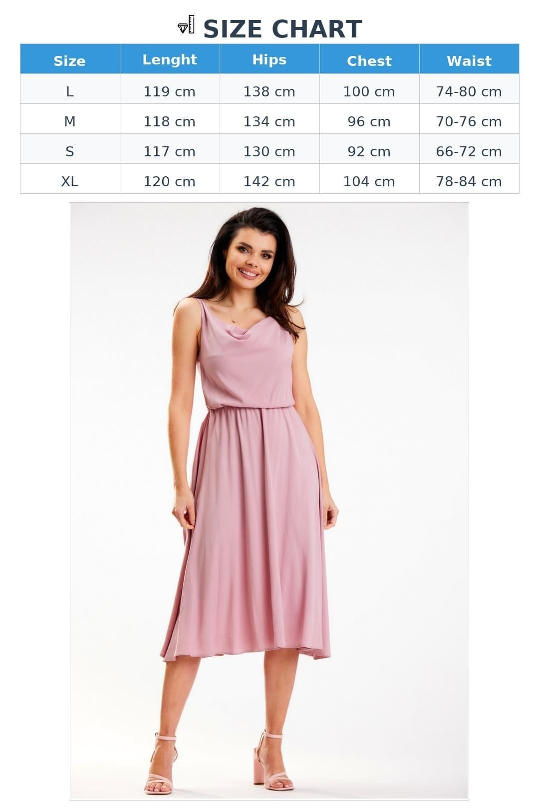Love Lace Love Lace Women's Elegant Crinkled Neck Midi Dress With Thin Straps in Pink - 4