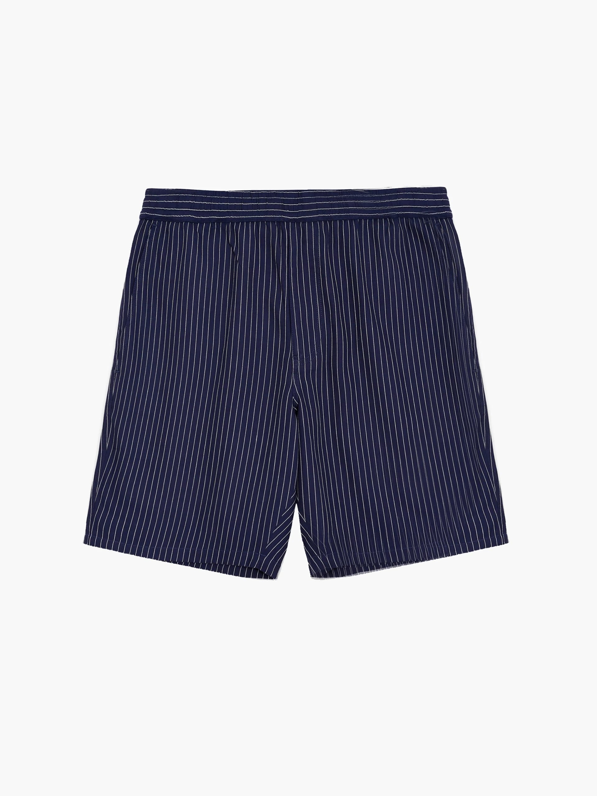 French Connection Navy Blue Twill Striped Shorts