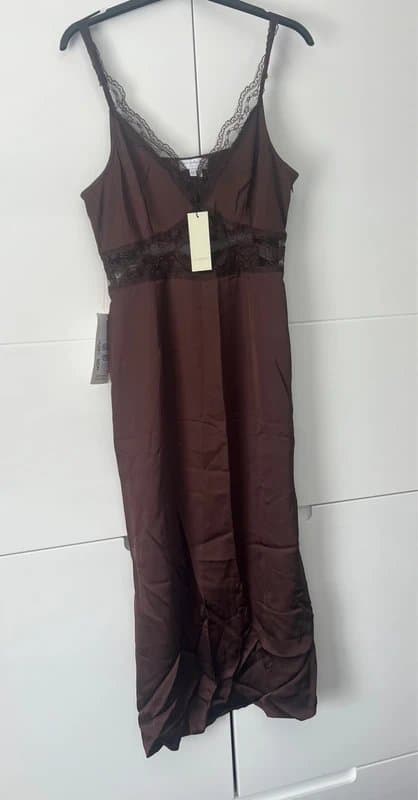 Never Fully Dressed Never fully dressed brown satin mimi lace dress