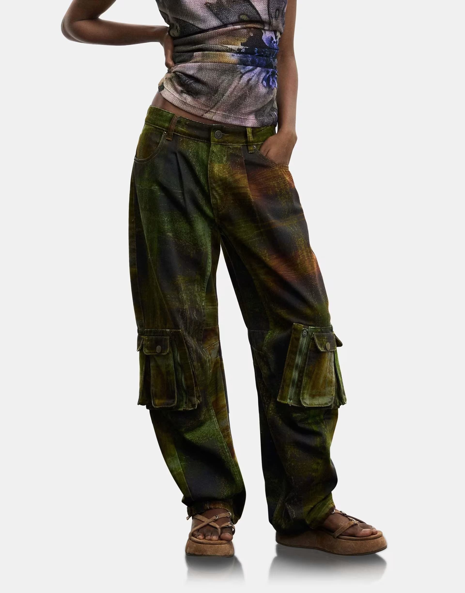 ASOS Desigual Cargo pants 100% cotton m. c. lacroix in green