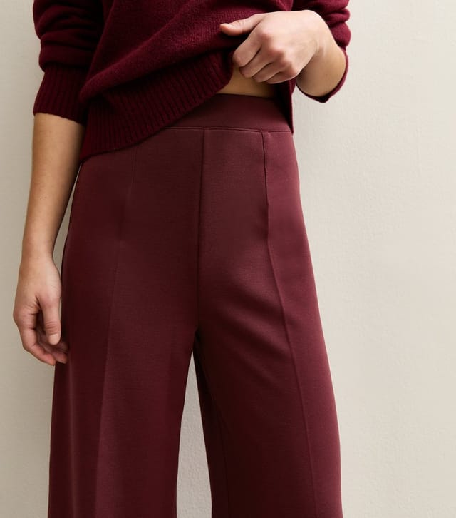 New Look Women's Petite Dark Burgundy Wide Leg Trousers New Look - 3