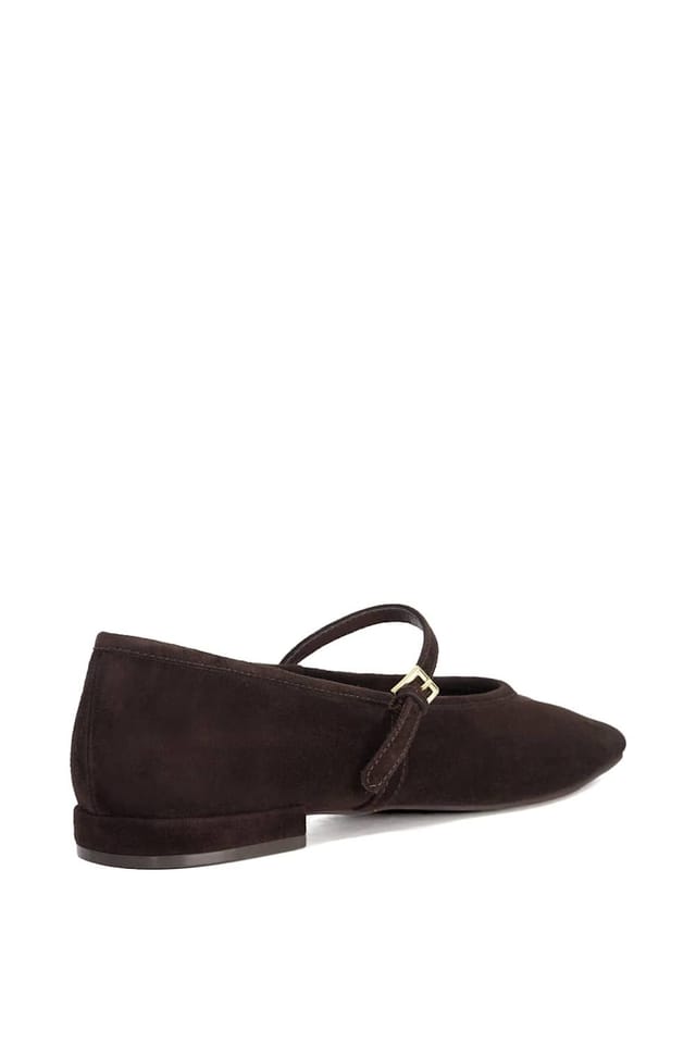 Dune London Dune London Women's Wide Fit 'Hearthrob' Suede Ballet Pumps in Brown - 3