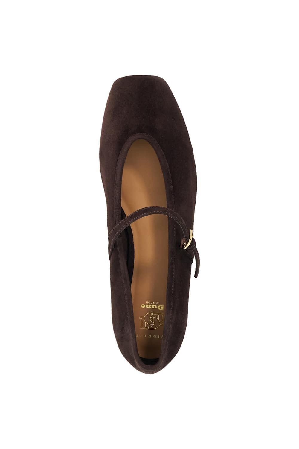 Dune London Dune London Women's Wide Fit 'Hearthrob' Suede Ballet Pumps in Brown - 4