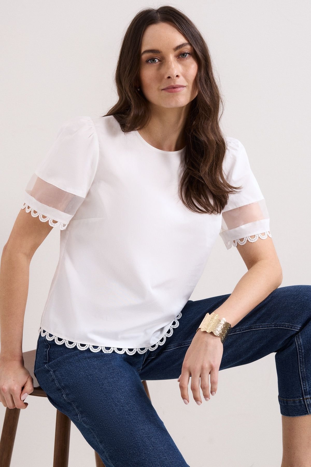 Phase Eight Phase Eight Women's Rebecca Detail Top in White - 4