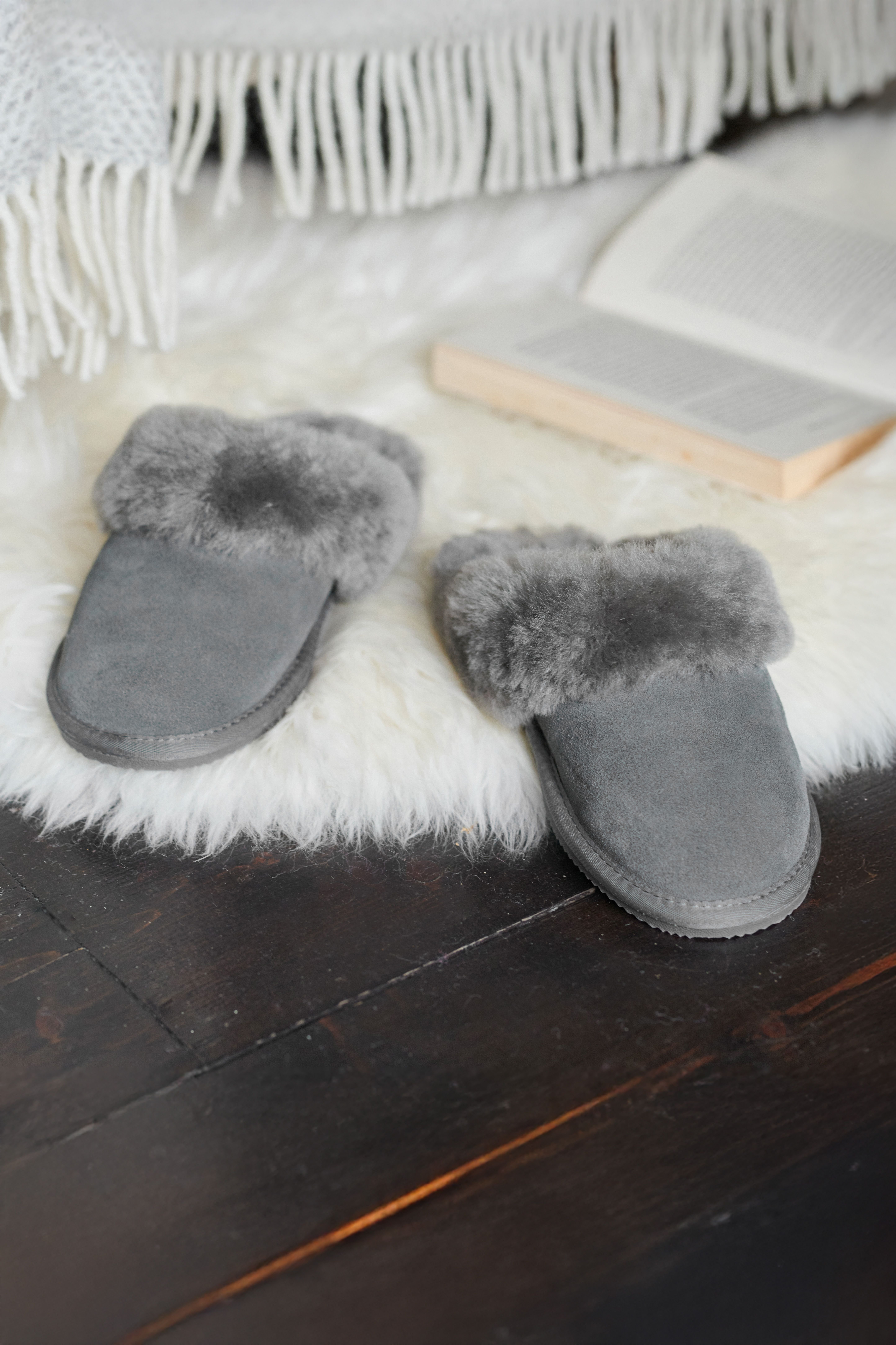 WoolOvers WoolOvers Women's Womens Sheepskin Mule Slipper in Grey - 2