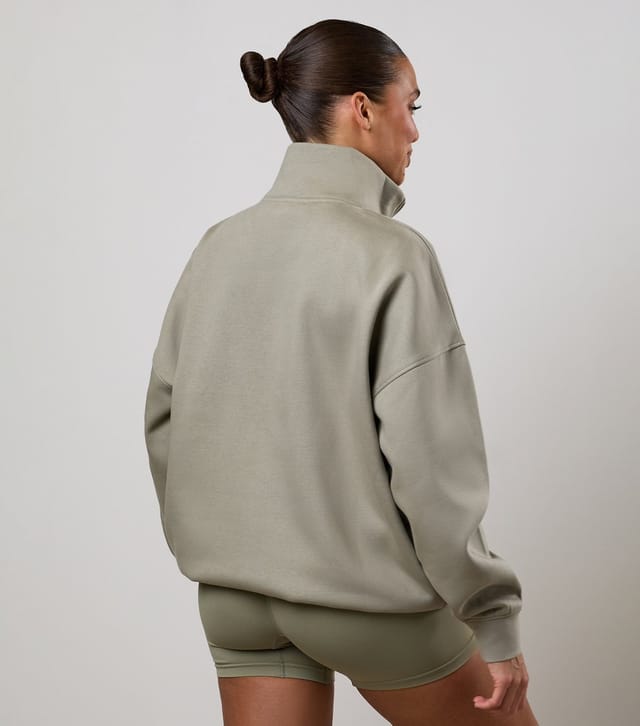 Gym King Women's Light Khaki Shadow Funnel Neck Sweatshirt Gym King New Look - 3
