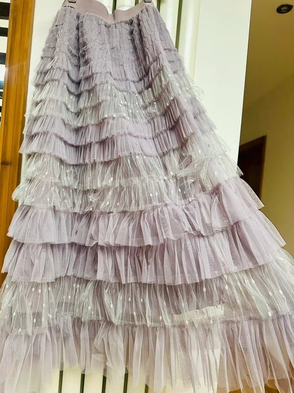 Tulle Lavender 💜tulle net mesh ruffle skirt 16-18 uk