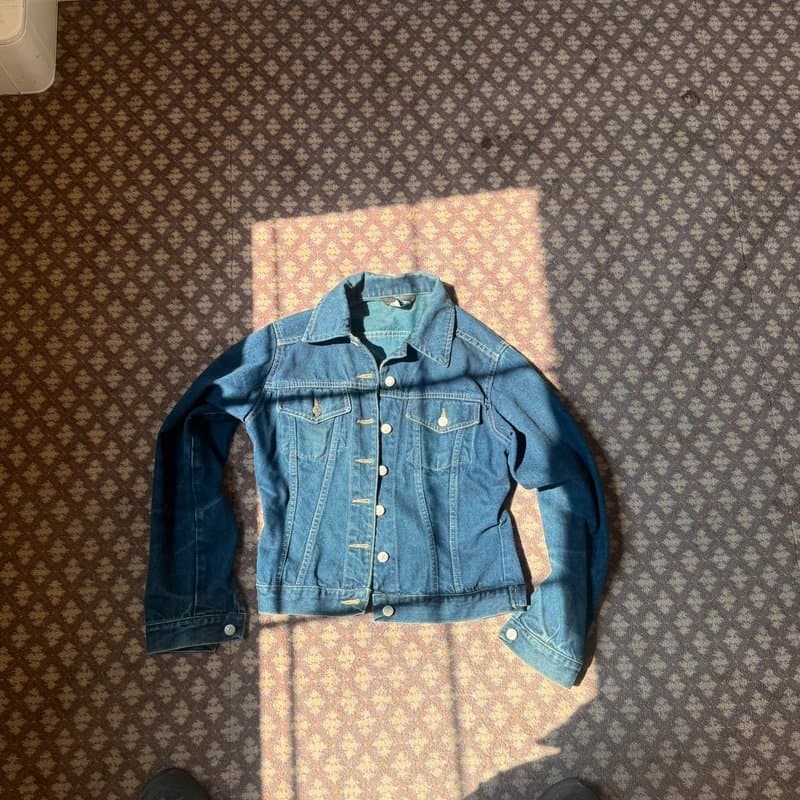 Suzie Suzie Blue Denim Jacket UK 12 Fitted Trucker Vintage Style