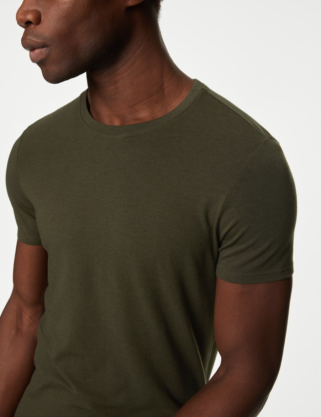 Marks & Spencer M&S 2 Pack Heatgen™ Light Thermal Short Sleeve Tops Khaki - 3