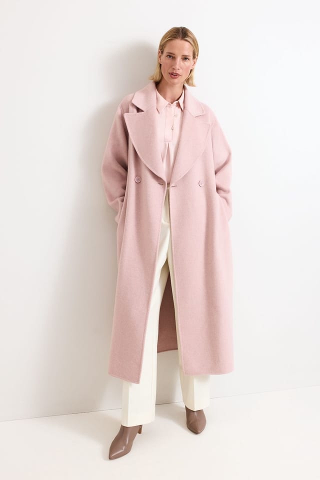 Phase Eight Phase Eight Women's Darcy Double Faced Wool Coat in Dusty Pink - 3