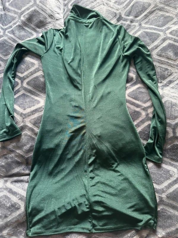 Bershka Emerald ruched breshka dress