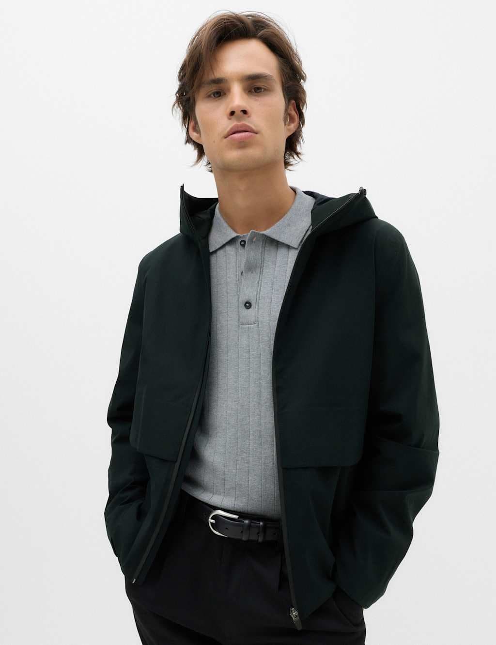 Marks & Spencer M&S Lightweight Hooded Waterproof Jacket Black