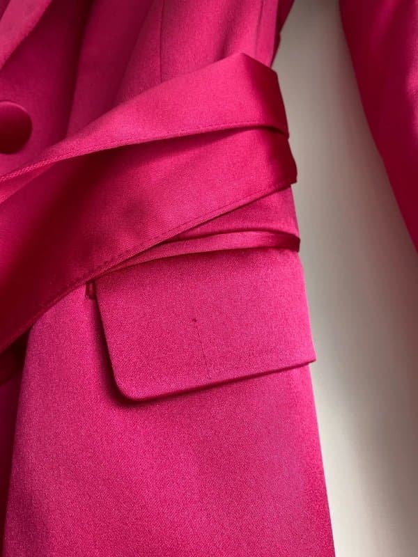 ASOS ASOS Satin Pink Blazer with Belt