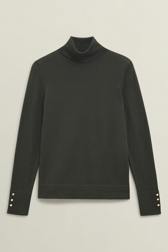 Hobbs London Hobbs London Women's Lara Rollneck Jumper in Bottle Green - 2