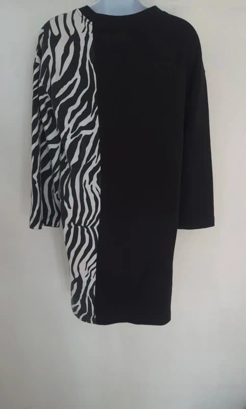 Vans Vans half and half womens zebra print oversized jumper dress size XS extra small