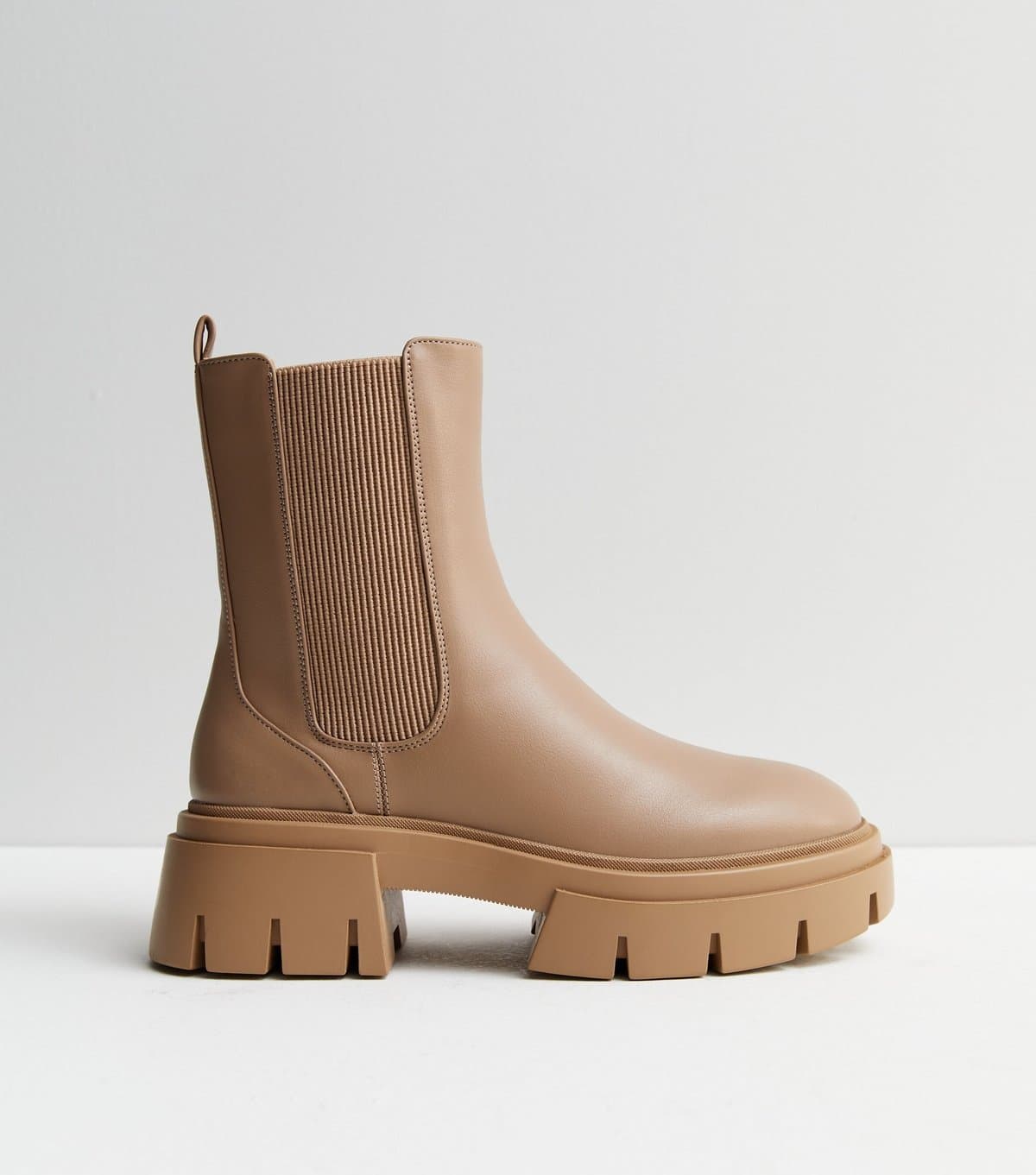 New Look New Look Camel Leather-Look Chelsea Boots