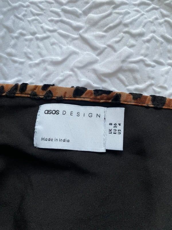 ASOS Design Leopard print cowl neck dress