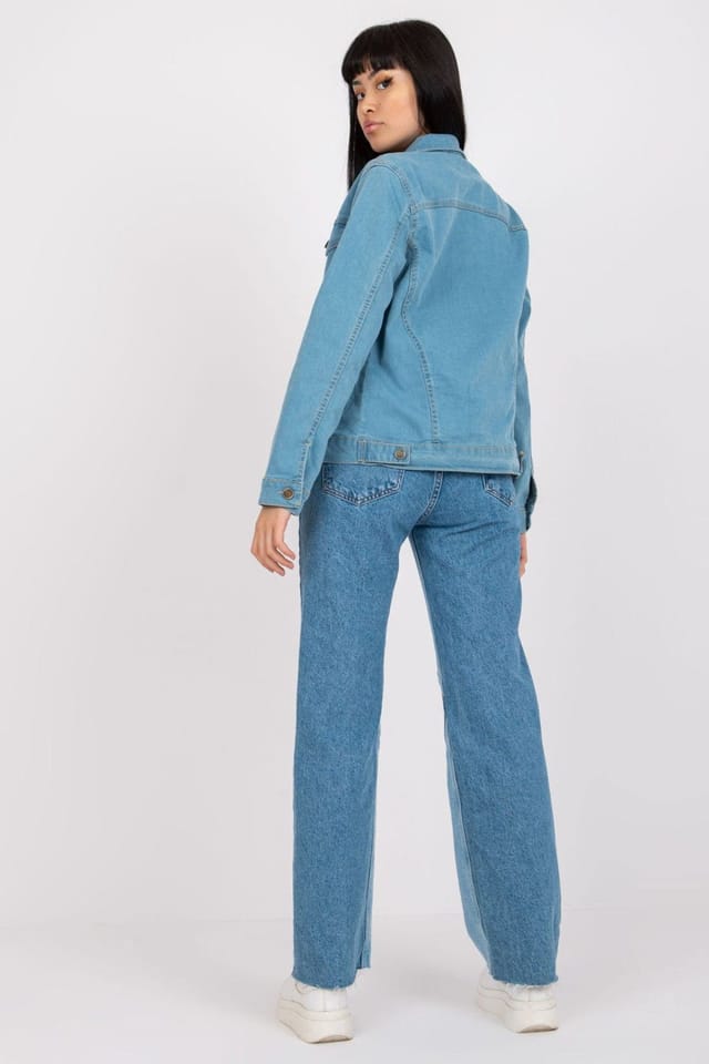 Love Lace Love Lace Women's Classic Light Blue Denim Jacket Stretch Cotton - 3