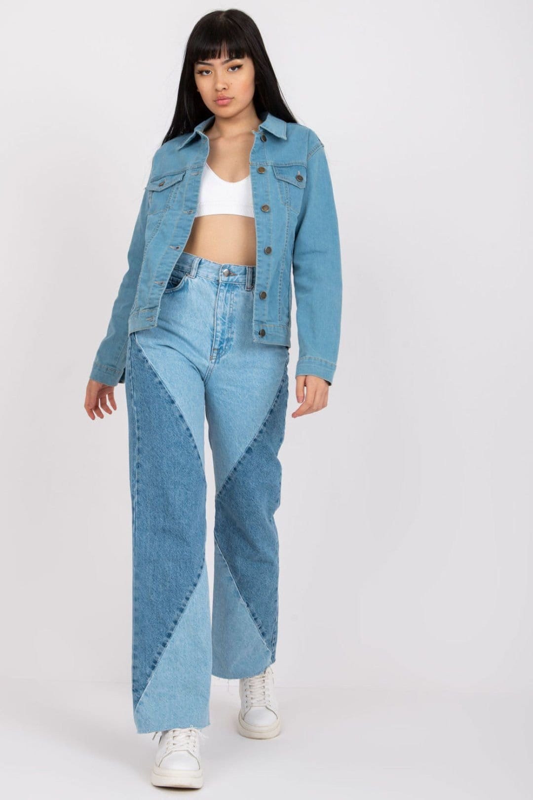 Love Lace Love Lace Women's Classic Light Blue Denim Jacket Stretch Cotton - 4