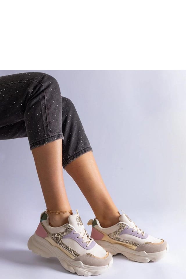 Love Lace Love Lace Women's Sport Shoes with Glitter Inserts & White Sole - 2