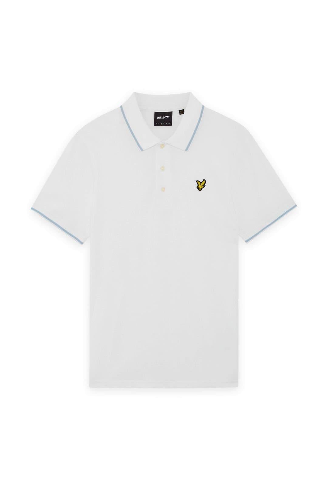 Lyle & Scott Lyle & Scott Men's Tipped Polo Shirt Glacier White Light Blue