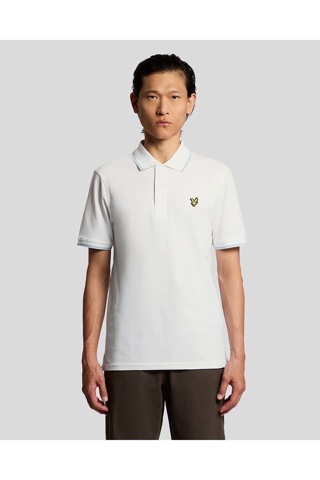 Lyle & Scott Lyle & Scott Men's Tipped Polo Shirt Glacier White Light Blue - 2