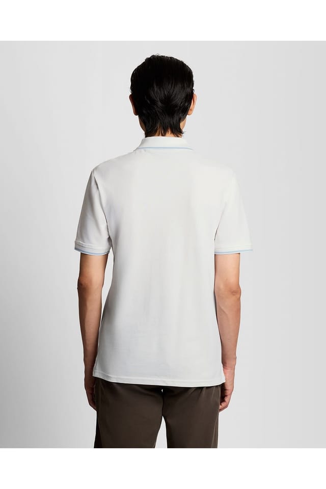 Lyle & Scott Lyle & Scott Men's Tipped Polo Shirt Glacier White Light Blue - 3