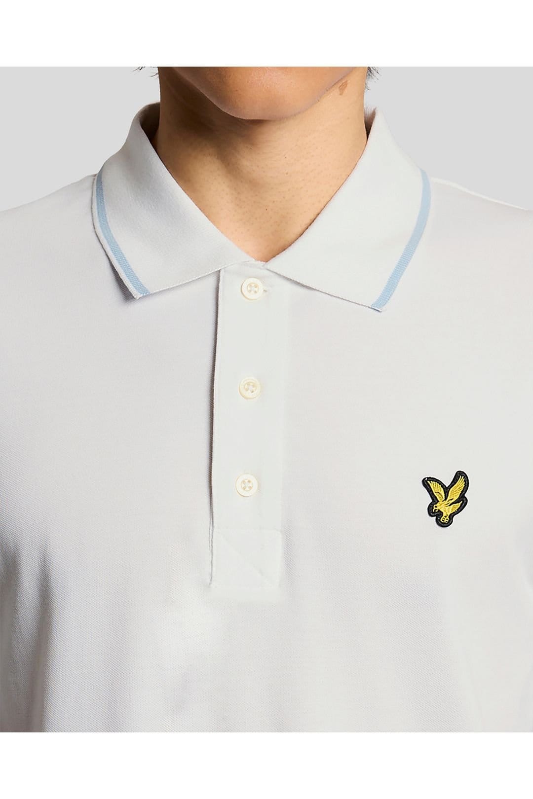 Lyle & Scott Lyle & Scott Men's Tipped Polo Shirt Glacier White Light Blue - 4