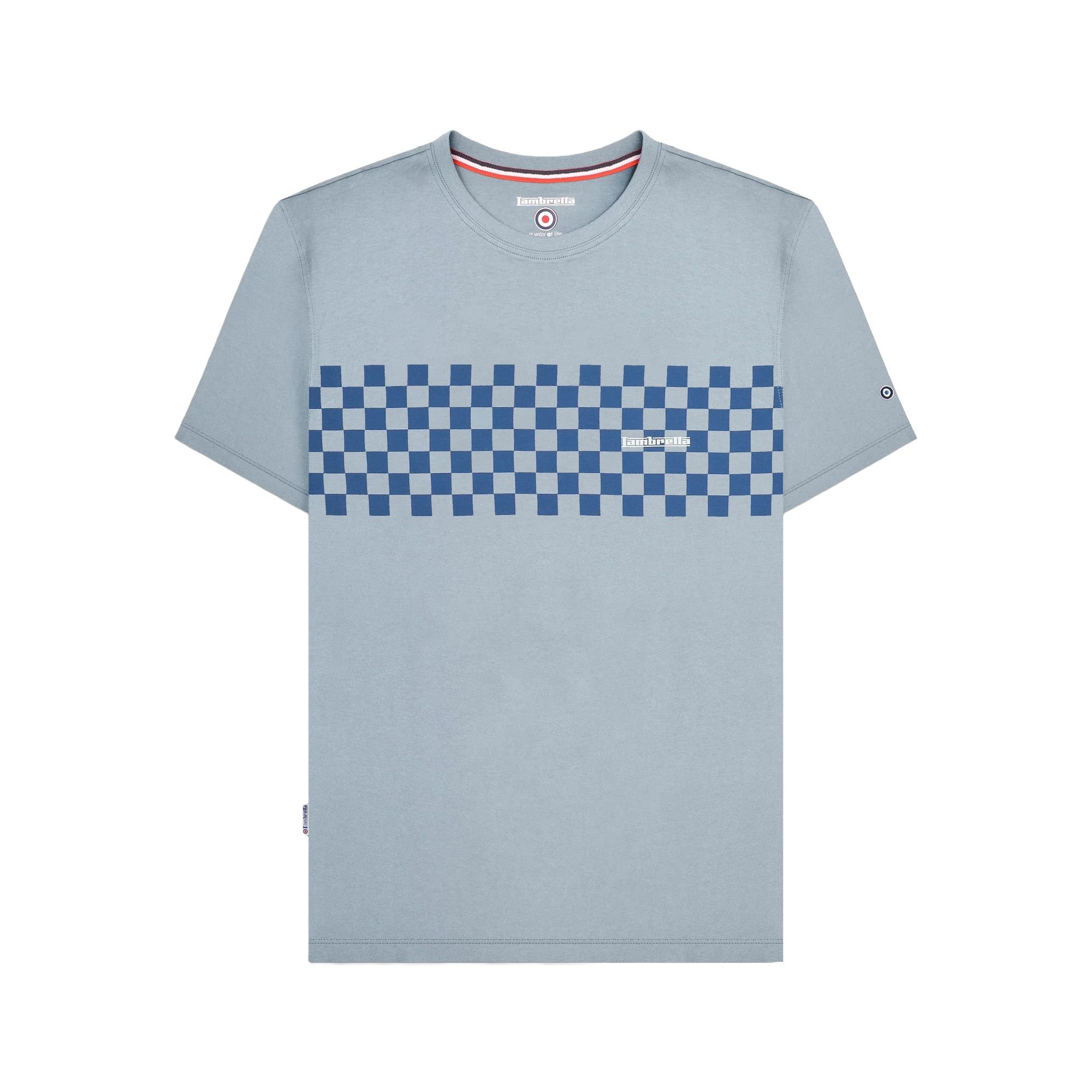 Lambretta Lambretta Men's AW24 Two Tone Panelled T-Shirt in Dark Blue - 4