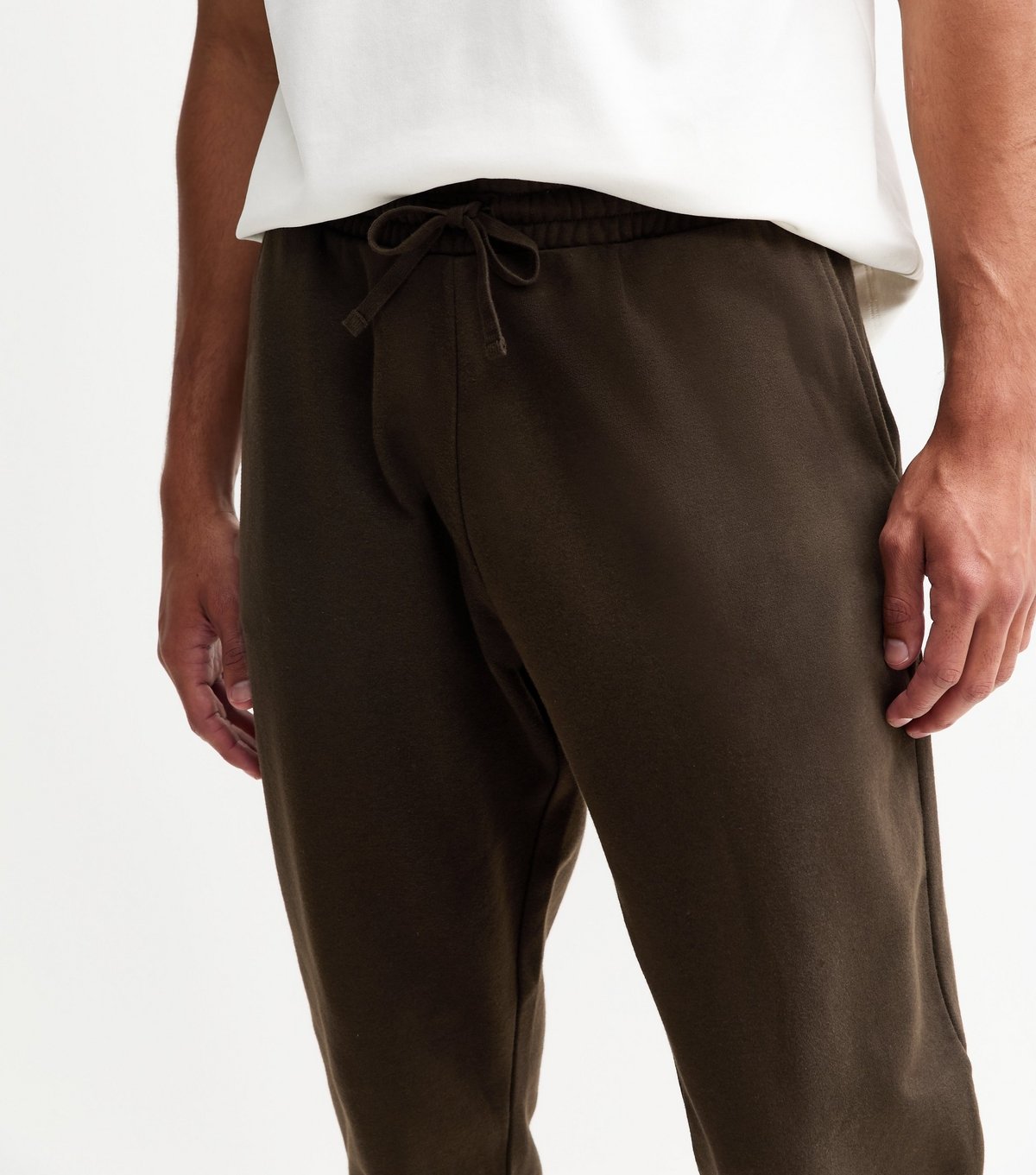 New Look Men's Dark Brown Regular Fit Jersey Joggers New Look - 3