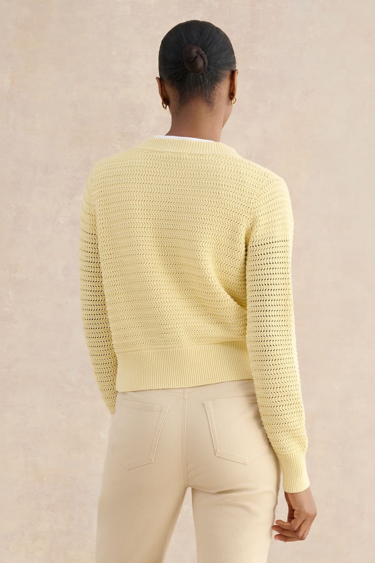 Hobbs London Hobbs London Women's Felicity Regular-Fit Cotton Cardigan in Lemon - 4