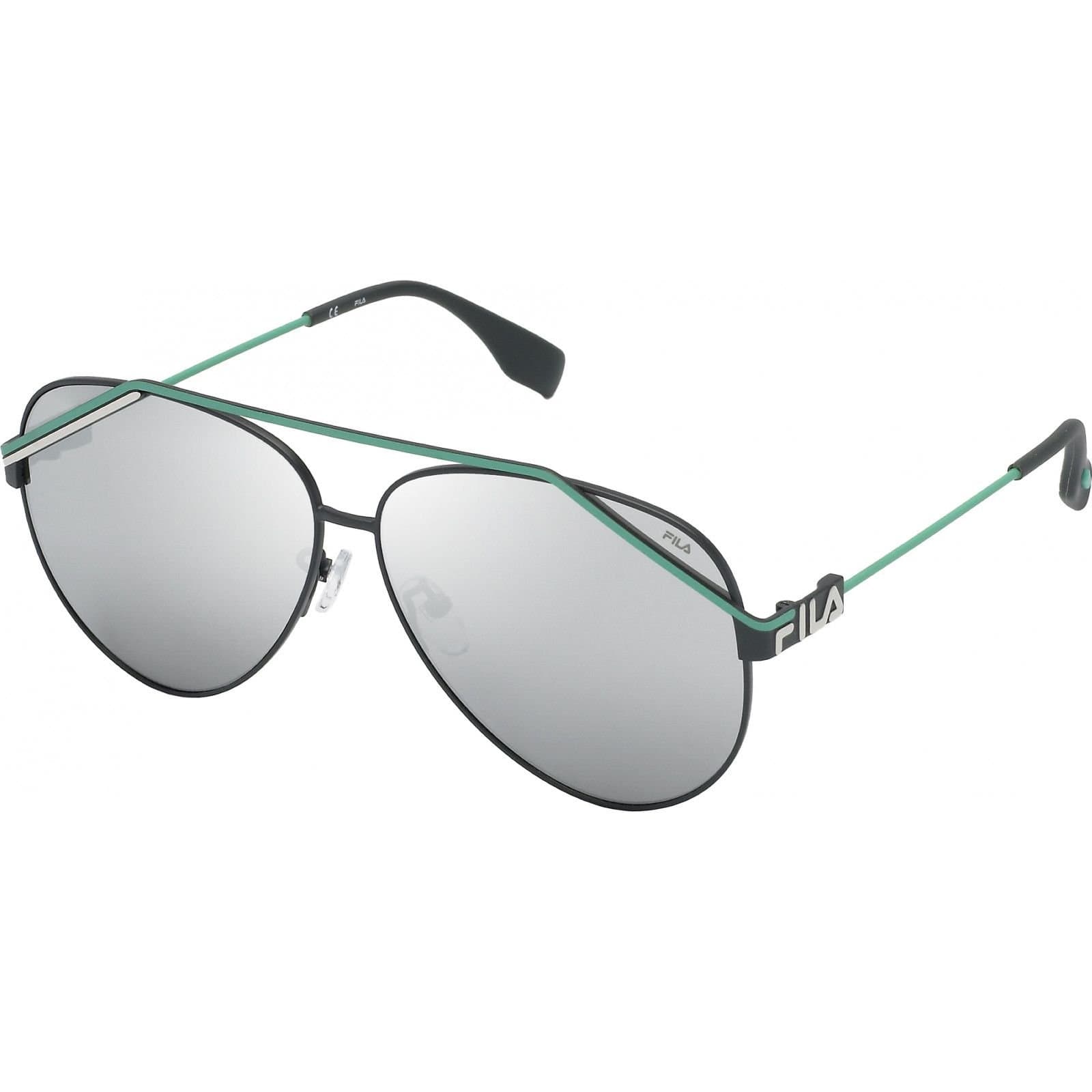 FILA FILA Men's SFI018-61H53X Aviator/Navigator Sunglasses in Black